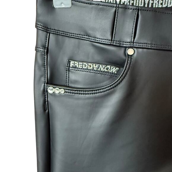 Freddy Faux Leather High Waisted Full Length  Size 4 Stretchy Zip Closure - Picture 12 of 16
